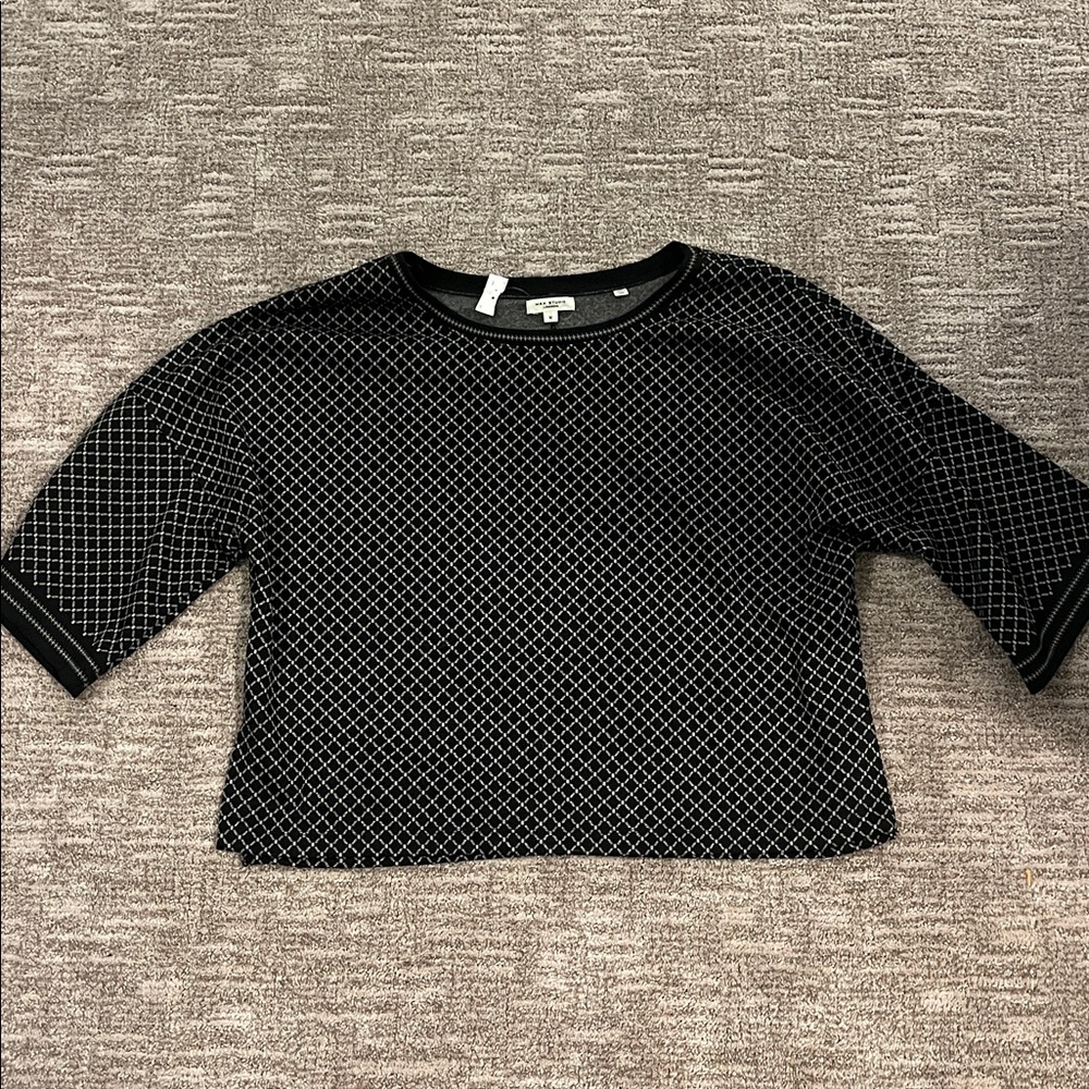 Max Studio Black and White Boxy Blouse